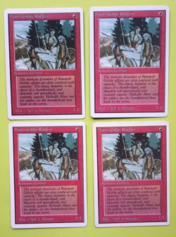 Magic the Gathering Unlimited MONS'S GOBLIN RAIDERS X 4 (3 LP & 1 HP) 1993 NICE - Image 1