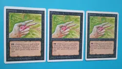 Magic the Gathering Unlimited DEATHGRIP X 3 ( 1 LP & 2HP) U 1993! - Image 2