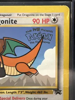 1999 Pokemon TCG Dragonite #5 Black Star Promo WB Kids Movie Version - Image 2