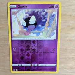 GASTLY 083/202 POKEMON CARD (SWORD & SHIELD SET) REVERSE HOLO - Image 1