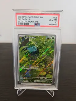 Pokemon Bulbasaur SV151 Illustration Rare EN-Mew #166 Gem Mint PSA 10 - Image 1