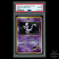 Rocket's Mewtwo Holo #150 PSA 8 Japanese Gym 2 Pokemon 1999 - Image 1