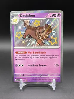 Pokemon TCG Dachsbun 161/091 Sv: Paldean Fates Holo Near Mint Baby Shiny - Image 1