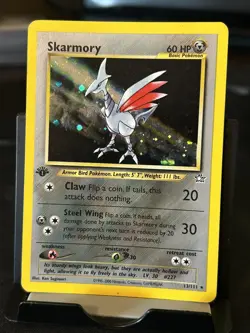 Pokemon TCG Skarmory 13/111 Neo Genesis Holo Rare First Edition - Image 1