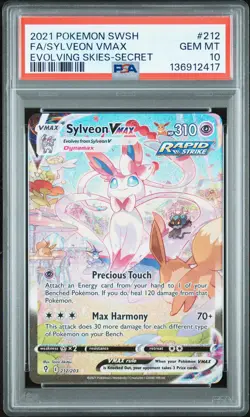 2021 POKEMON SWORD & SHIELD EVOLVING SKIES SECRET FULL ART/SYLVEON VMAX PSA 10 - Image 1