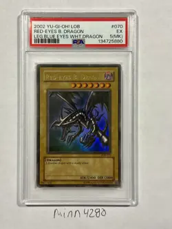 PSA 5 Red Eyes B. Dragon LOB-070 Ultra Rare new cert - Image 1