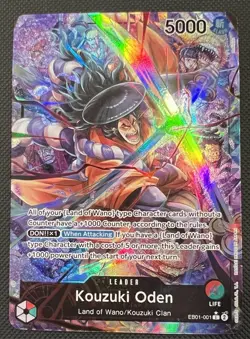 ENGLISH One Piece Card Game EB01-001 - Kouzuki Oden Alt Art Leader NEAR MINT! - Image 1