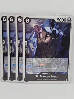 4x OP13-091 St Marcus Mars R Playset One Piece TCG Carrying On His Will NM - Image 1