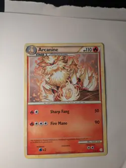 Arcanine HeartGold SoulSilver Non-Holo Rare Card 1/123 2010 Edition Mp Dm - Image 1