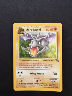 Pokemon Aerodactyl Fossil 1/62 Holo English 1999 TCG WOTC Card - NM - Image 1