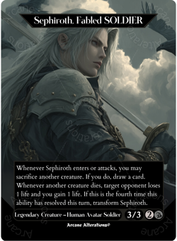 Sephiroth, Fabled SOLDIER - Full Art Altered Art Custom Proxy Cards - Image 1
