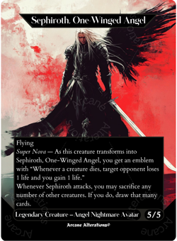 Sephiroth, Fabled SOLDIER - Full Art Altered Art Custom Proxy Cards - Image 3