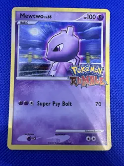 2009 Pokemon TCG #9/16 Pokemon Rumble Stamp Mewtwo Played Condition - Image 1