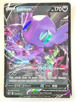 Sableye V 120/202 Ultra Rare Sword & Shield Base Pokemon Pack Fresh Near Mint NM - Image 1