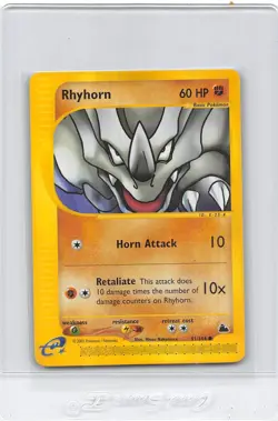 RHYHORN 91/144 - NON-HOLO - Skyridge - e-READER - VINTAGE POKEMON CARD - NM/LP - Image 1