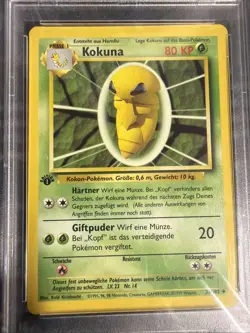 1999 Pokemon #33 German Kokuna 1st Edition PSA 9 - Image 3