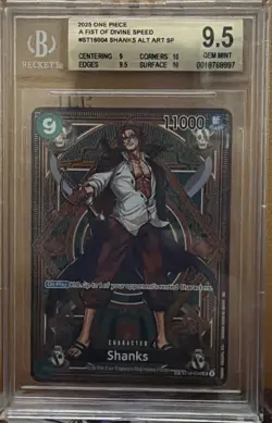 2025 ONE PIECE OP11-A FIST OF DIVINE SPEED SPECIAL ALTERNATE ART SHANKS BGS 9.5 - Image 1