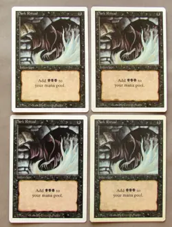 MTG DARK RITUAL (X4) REVISED NM NEVER PLAYED Magic Cards - Image 1