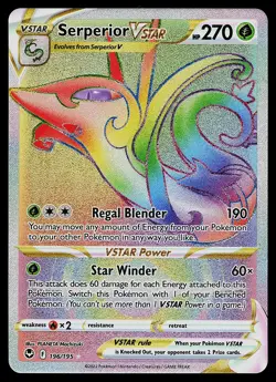 Pokemon Card - Serperior VSTAR Silver Tempest 196/195 Secret Rare - Image 1