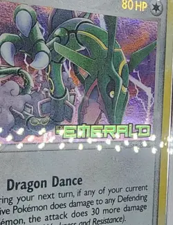 2005 POKEMON EX EMERALD #9 RAYQUAZA-REVERSE FOIL PSA 8 - Image 3