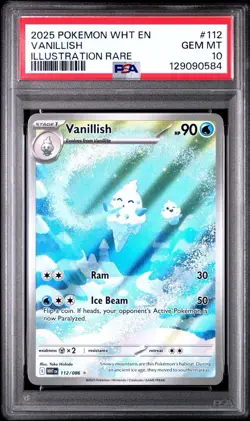 2025 Pokemon White Flare Vanillish Illustration Rare #112 PSA 10 - Image 1