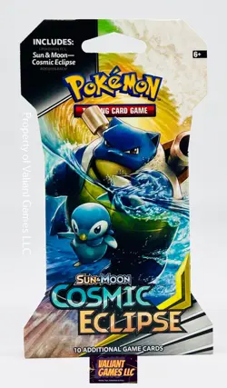 Pokemon Cosmic Eclipse Blastoise & Piplup Sleeved Booster - Image 1