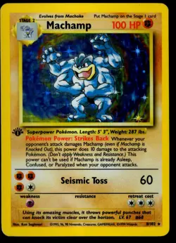 Machamp 008/102 Deck Holo First 1st Edition Sealed Pokemon TCG DMG - Image 1