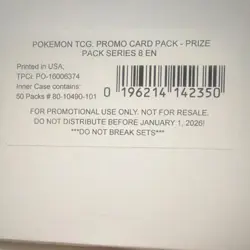 Pokemon TCG Promo Card Pack Prize Pack Series 8 English Box (50 Packs) - Image 1