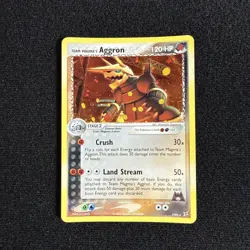 Team Magma's Aggron 7/95 Holo Rare Team Magma Team Aqua Pokemon Card 2004 - Image 1