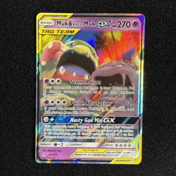 Pokemon Muk & Alolan Muk Tag Team GX Unbroken Bonds Card 61/214-Mint - Image 1