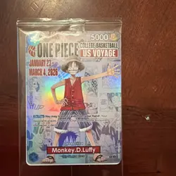 One Piece Monkey D. Luffy US Voyage College Basketball Promo Card * New Sealed - Image 1