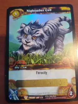 World of Warcraft TCG Nightsaber Cub Unused Loot Card (Pet) - Image 3