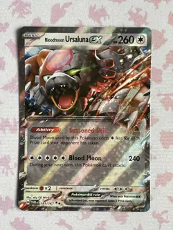 Pokemon TCG Bloodmoon Ursaluna EX 141/167 Twilight Masquerade Double Rare Card - Image 1