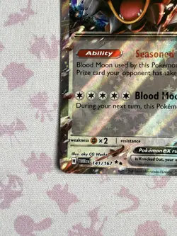 Pokemon TCG Bloodmoon Ursaluna EX 141/167 Twilight Masquerade Double Rare Card - Image 3