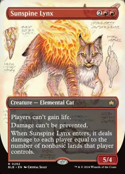 1 x Sunspine Lynx - Foil - Borderless - Bloomburrow - NM-Mint - MTG - Image 1