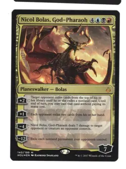 MTG Hour Of Devastation Nicol Bolas, God-Pharaoh 140/199 Mythic Foil NM - Image 1