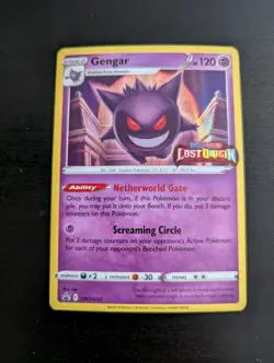 Pokemon TCG Gengar (Prerelease) SWSH241 SWSH Lost Origin Black Star Promo Stamp - Image 1