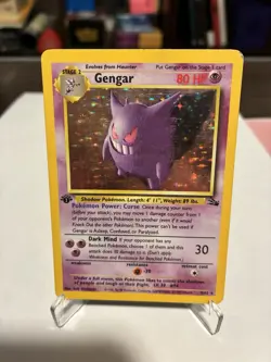 Pokemon TCG Gengar Fossil 5/62 Holo Rare 1st Edition 1999 MP - Image 1