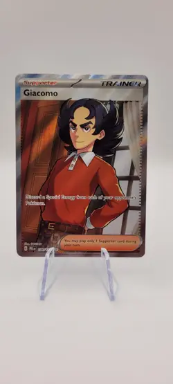 Pokemon TCG: Giacomo 138/131 Full Art Trainer Prismatic Evolutions Holo Card NM - Image 1