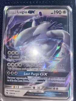 Pokemon Lugia GX 159/214 Sm-Lost Thunder Holo Card Near Mint Condition - Image 1