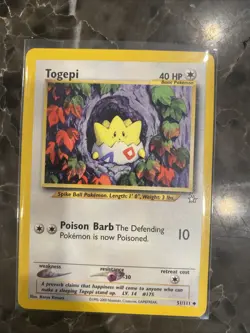 Pokemon Neo Genesis Togepi Card 51/111 Regular LP Condition - Image 2