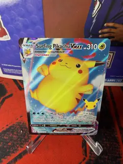 Surfing Pikachu VMAX - 009/025 - Pokemon Celebrations Sword Shield Rare Card NM - Image 1