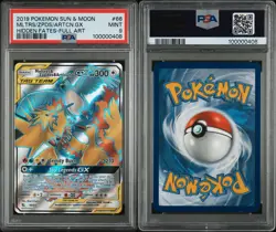 Pokemon TCG Moltres Zapdos Articuno GX 66 Full Art Hidden Fates PSA 9 Mint Card - Image 3