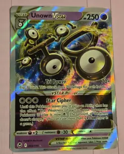 1x Unown VSTAR 066/195 ULTRA RARE Silver Tempest Pokemon TCG Card NM - Image 1