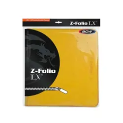 BCW Yellow Gaming Card Z-Folio Zippered LX Leatherette Album with 12 Pocket Page - Image 2