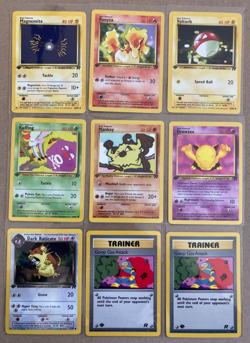 Pokemon Team Rocket 1st Edition Lot (9 Cards) NM-MT | Dark Raticate + Trainers - Image 1
