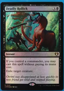 Deadly Rollick FOIL Commander Masters NM Black Rare CARD (510661) ABUGames - Image 1