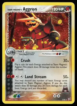 Team Magma's Aggron 7/95 Holo Rare EX Team Magma vs Team Aqua Pokemon Card - Image 1