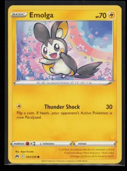 Emolga 047/159 Pokemon Crown Zenith Common Near Mint - Image 1