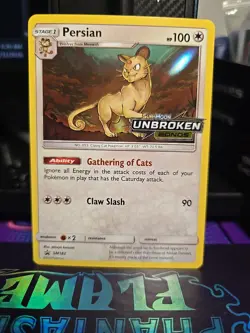 Pokemon TCG Persian SM182 Unbroken Bonds Pre Release Promo - Image 1